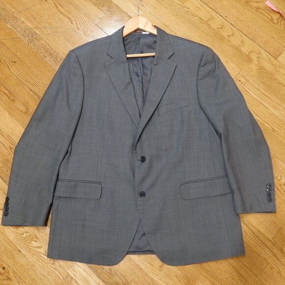 PETER MILLAR 100% wool blazer sports coat grey 2 button office 46 s formal prof - Picture 2 of 12